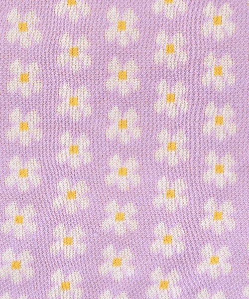 WC（ダブル シー）の「WC/フラワーニット半袖ポロシャツ（ニット/セーター・レディース・ブラック/グリーン/パープル・FREE）」の4枚目の写真