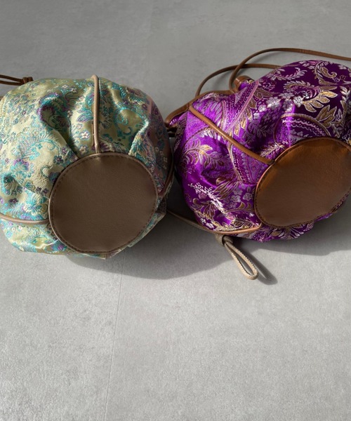 y/m by misato（イムバイミサト）の「チャイナ巾着BAG（ショルダーバッグ・レディース・ベージュ/パープル・FREE）」の10枚目の写真