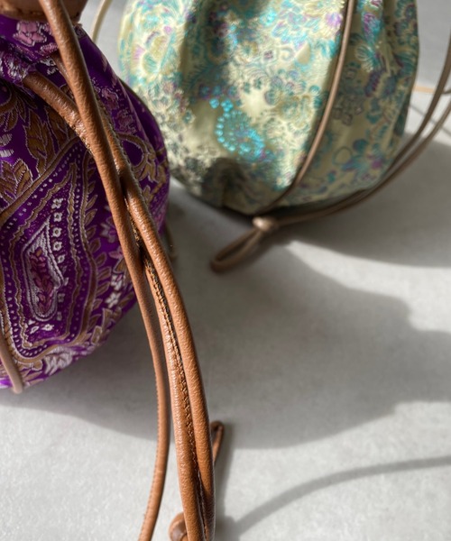 y/m by misato（イムバイミサト）の「チャイナ巾着BAG（ショルダーバッグ・レディース・ベージュ/パープル・FREE）」の16枚目の写真