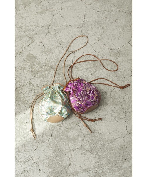 y/m by misato（イムバイミサト）の「チャイナ巾着BAG（ショルダーバッグ・レディース・ベージュ/パープル・FREE）」の17枚目の写真