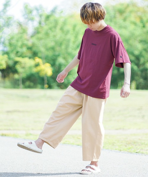 anown(アノン)の「ワイドシルエット イージーツイルチノパンツ【ファッションインフルエンサー つぐ吉×anown 限定コラボ】(スラックス・メンズ・ダークグリーン/ベージュ・M/L)」の9枚目の写真