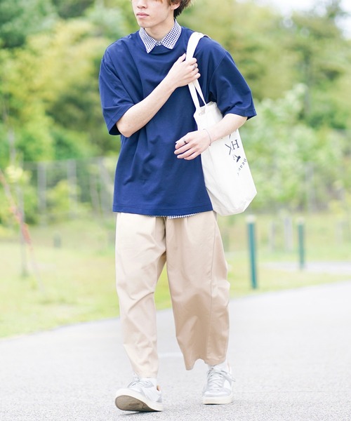 anown(アノン)の「ワイドシルエット イージーツイルチノパンツ【ファッションインフルエンサー つぐ吉×anown 限定コラボ】(スラックス・メンズ・ダークグリーン/ベージュ・M/L)」の8枚目の写真