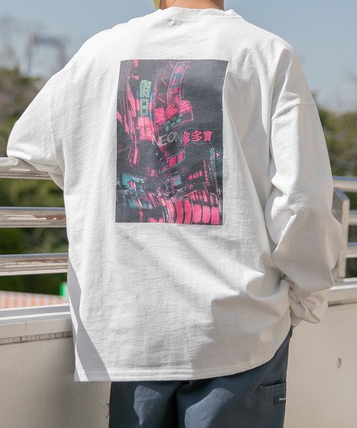 Perushu（ペルーシュ）の「アソートプリントロンT（Tシャツ/カットソー・メンズ・その他/ホワイト/オフホワイト/ブラック/チャコールグレー/サックスブルー・MEDIUM/LARGE/X-LARGE）」の3枚目の写真
