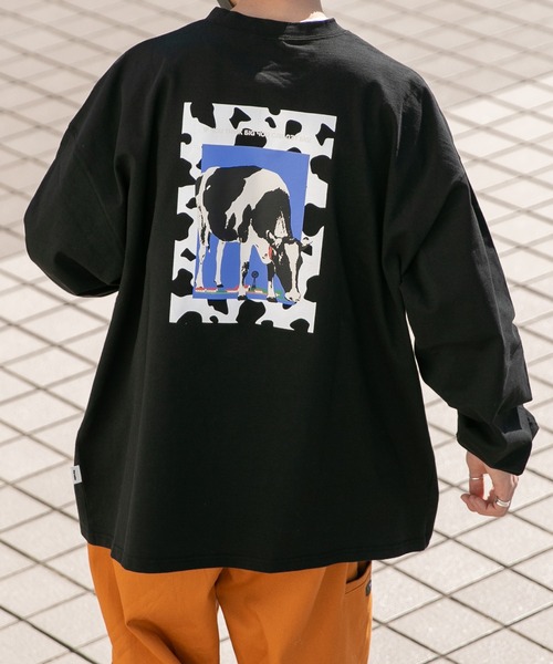 Perushu（ペルーシュ）の「アソートプリントロンT（Tシャツ/カットソー・メンズ・その他/ホワイト/オフホワイト/ブラック/チャコールグレー/サックスブルー・MEDIUM/LARGE/X-LARGE）」の4枚目の写真