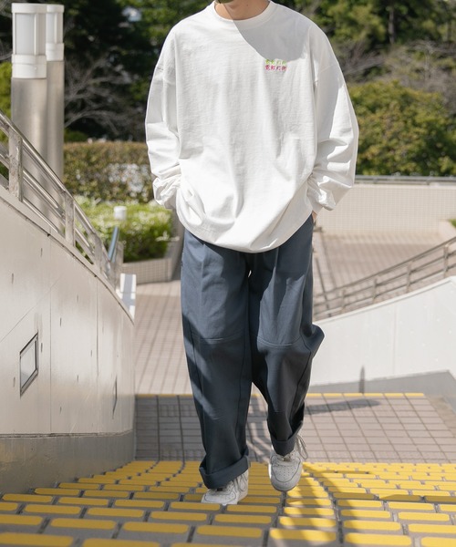 Perushu（ペルーシュ）の「アソートプリントロンT（Tシャツ/カットソー・メンズ・その他/ホワイト/オフホワイト/ブラック/チャコールグレー/サックスブルー・MEDIUM/LARGE/X-LARGE）」の17枚目の写真