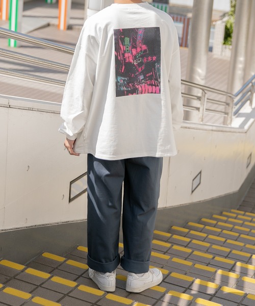 Perushu（ペルーシュ）の「アソートプリントロンT（Tシャツ/カットソー・メンズ・その他/ホワイト/オフホワイト/ブラック/チャコールグレー/サックスブルー・MEDIUM/LARGE/X-LARGE）」の12枚目の写真