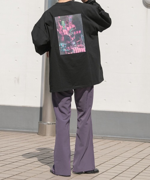 Perushu（ペルーシュ）の「アソートプリントロンT（Tシャツ/カットソー・メンズ・その他/ホワイト/オフホワイト/ブラック/チャコールグレー/サックスブルー・MEDIUM/LARGE/X-LARGE）」の8枚目の写真