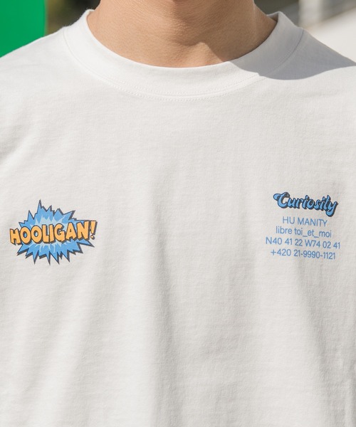 Perushu（ペルーシュ）の「アソートプリントロンT（Tシャツ/カットソー・メンズ・その他/ホワイト/オフホワイト/ブラック/チャコールグレー/サックスブルー・MEDIUM/LARGE/X-LARGE）」の7枚目の写真