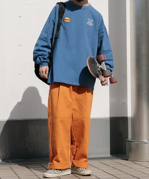 Perushu（ペルーシュ）の「アソートプリントロンT（Tシャツ/カットソー・メンズ・その他/ホワイト/オフホワイト/ブラック/チャコールグレー/サックスブルー・MEDIUM/LARGE/X-LARGE）」の10枚目の写真