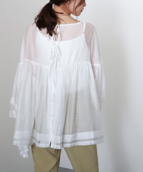 archives(アルシーヴ)の「【web限定item】シアーボリューム2wayブラウス(シャツ/ブラウス・レディース・ベージュ/オフホワイト/グリーン/ピンク系その他・MEDIUM)」の15枚目の写真