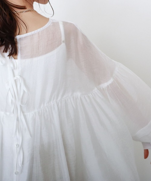 archives(アルシーヴ)の「【web限定item】シアーボリューム2wayブラウス(シャツ/ブラウス・レディース・ベージュ/オフホワイト/グリーン/ピンク系その他・MEDIUM)」の16枚目の写真