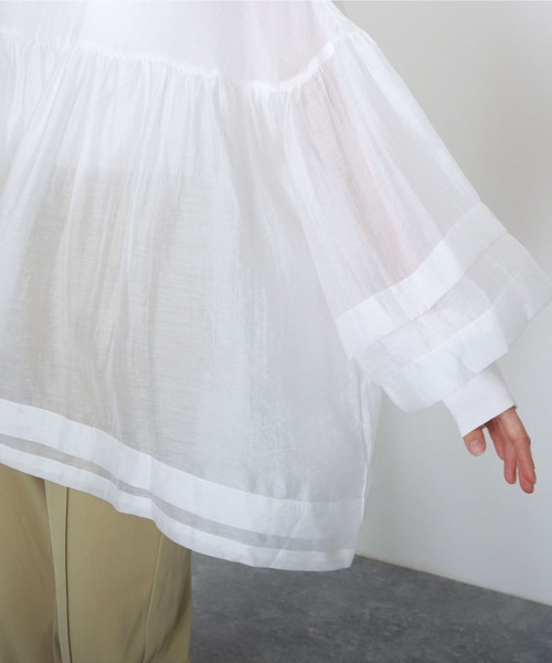 archives(アルシーヴ)の「【web限定item】シアーボリューム2wayブラウス(シャツ/ブラウス・レディース・ベージュ/オフホワイト/グリーン/ピンク系その他・MEDIUM)」の17枚目の写真