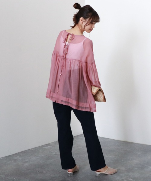 archives(アルシーヴ)の「【web限定item】シアーボリューム2wayブラウス(シャツ/ブラウス・レディース・ベージュ/オフホワイト/グリーン/ピンク系その他・MEDIUM)」の13枚目の写真