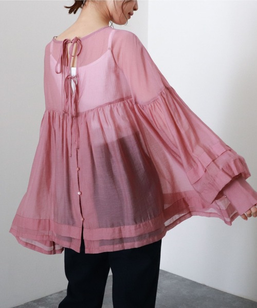 archives(アルシーヴ)の「【web限定item】シアーボリューム2wayブラウス(シャツ/ブラウス・レディース・ベージュ/オフホワイト/グリーン/ピンク系その他・MEDIUM)」の20枚目の写真