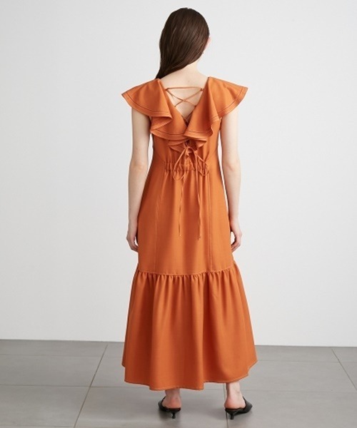 激レア✨リリーブラウン カラフル フリル ロングワンピース ノースリーブ S LILY BROWN SALE50%OFF リリーブラウン ワンピース 25春夏