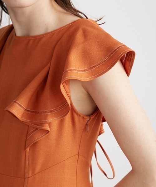 【美品】Lily Brown フレアスリーブロングワンピース バックシャンF 黒 LILY BROWN（リリーブラウン）の「フレアスリーブロング