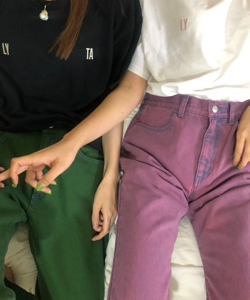 Lyta（リタ）の「フレアカラーデニムパンツ（デニムパンツ・レディース・グリーン/ライトパープル・M/L）」の13枚目の写真