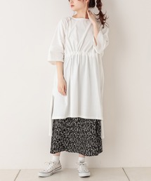 PUAL CE CIN | 【Du noir】シルケットワンピース(Tシャツ/カットソー)