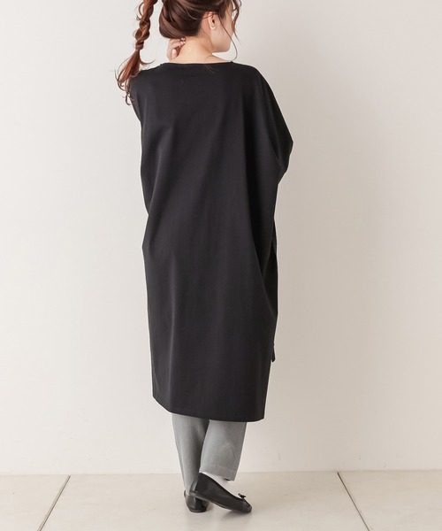PUAL CE CIN（ピュアルセシン）の「【Du noir】シルケットワンピース（Tシャツ/カットソー・レディース・ホワイト/ブラック/グレー・FREE）」の12枚目の写真