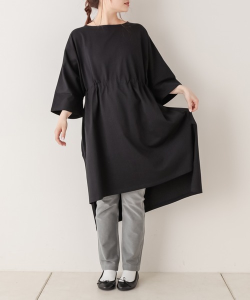 PUAL CE CIN（ピュアルセシン）の「【Du noir】シルケットワンピース（Tシャツ/カットソー・レディース・ホワイト/ブラック/グレー・FREE）」の18枚目の写真