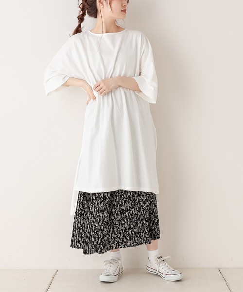 PUAL CE CIN（ピュアルセシン）の「【Du noir】シルケットワンピース（Tシャツ/カットソー・レディース・ホワイト/ブラック/グレー・FREE）」の15枚目の写真