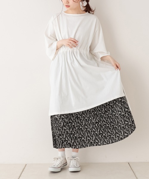 PUAL CE CIN（ピュアルセシン）の「【Du noir】シルケットワンピース（Tシャツ/カットソー・レディース・ホワイト/ブラック/グレー・FREE）」の21枚目の写真