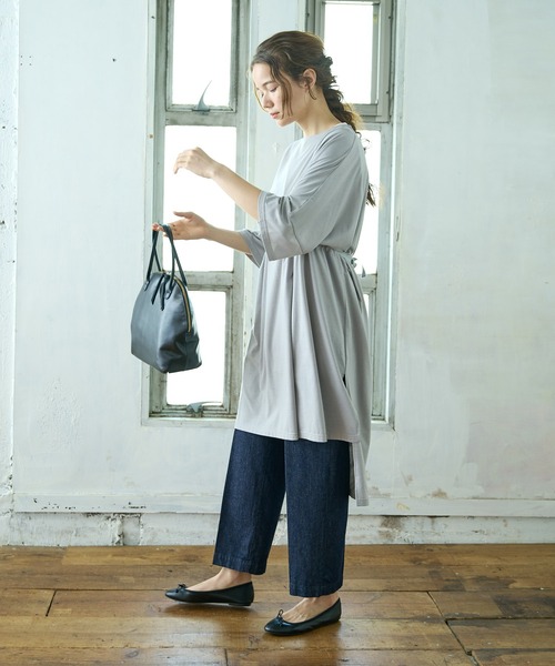 PUAL CE CIN（ピュアルセシン）の「【Du noir】シルケットワンピース（Tシャツ/カットソー・レディース・ホワイト/ブラック/グレー・FREE）」の22枚目の写真