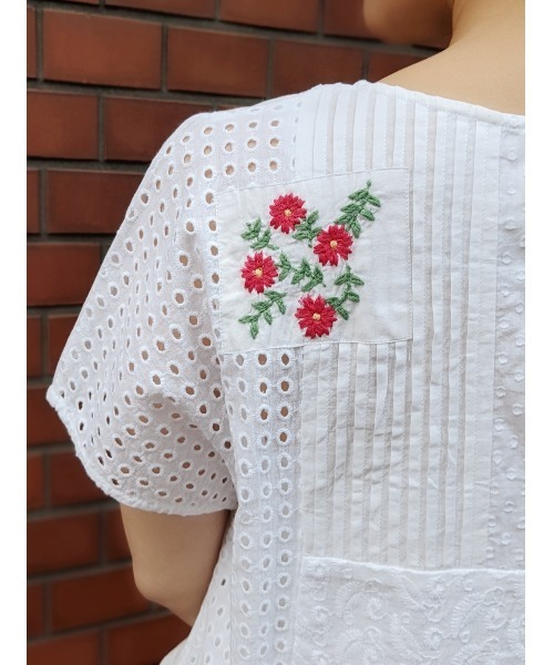 BEARDSLEY パッチワーク＆刺繍ブラウス新品