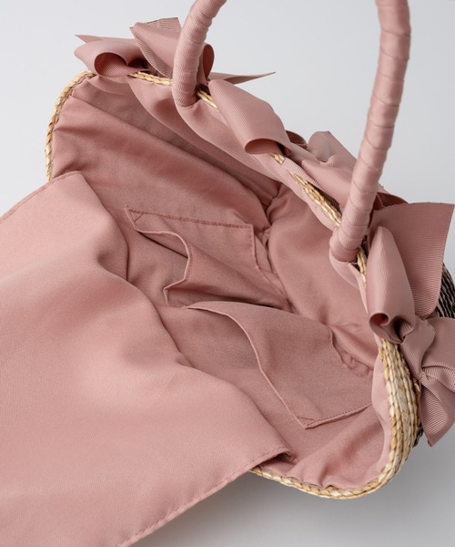 Rewde(ルゥデ)の「リボン付カゴバッグ(1R18-KB4001)(かごバッグ・レディース・ブラック/グレー/ピンク・FREE)」の5枚目の写真