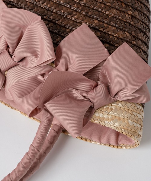 Rewde(ルゥデ)の「リボン付カゴバッグ(1R18-KB4001)(かごバッグ・レディース・ブラック/グレー/ピンク・FREE)」の6枚目の写真