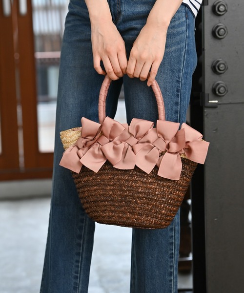 Rewde(ルゥデ)の「リボン付カゴバッグ(1R18-KB4001)(かごバッグ・レディース・ブラック/グレー/ピンク・FREE)」の10枚目の写真