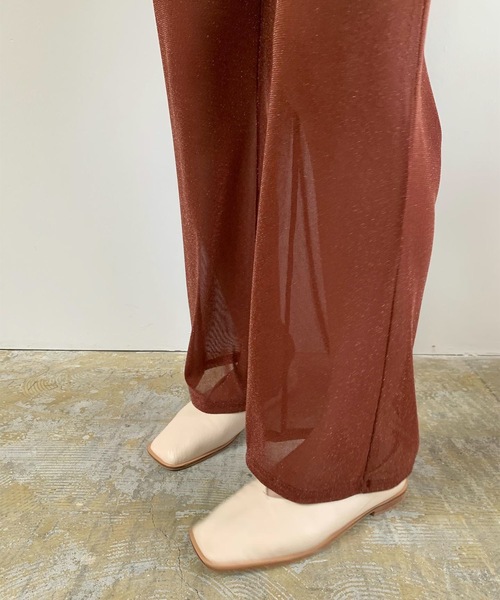 Amiur（エミレ）の「sheer flare pants（その他パンツ・レディース・バーガンディー/ブラウン/アイボリー/モーブ系・S/M）」の10枚目の写真