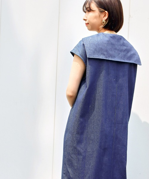 Factor=(ファクターイコール)の「セーラーカラーデニムロングワンピース(ワンピース・レディース・ライトブルー/ブラック/ブルー・FREE)」の22枚目の写真