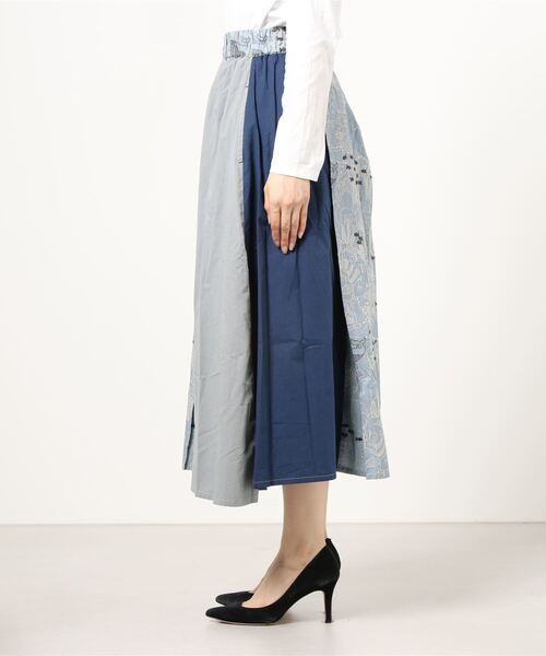 FUNALIVE（ファンアライブ）の「【Emago.】刺繍切替ラップスカート（スカート・レディース・アイボリー/ブルー・FREE）」の11枚目の写真