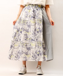 【Emago.】刺繍切替ラップスカート