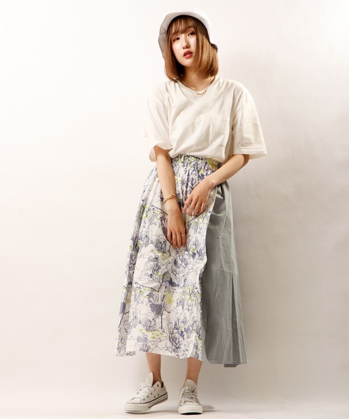 FUNALIVE（ファンアライブ）の「【Emago.】刺繍切替ラップスカート（スカート・レディース・アイボリー/ブルー・FREE）」の5枚目の写真