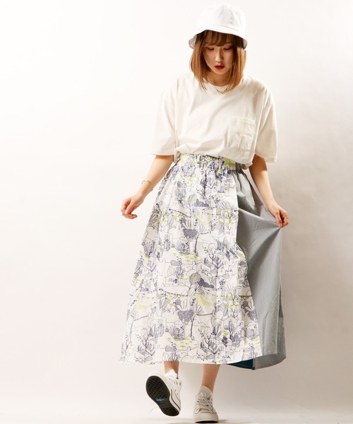 FUNALIVE（ファンアライブ）の「【Emago.】刺繍切替ラップスカート（スカート・レディース・アイボリー/ブルー・FREE）」の6枚目の写真