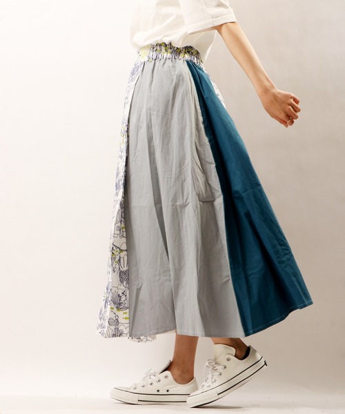 FUNALIVE（ファンアライブ）の「【Emago.】刺繍切替ラップスカート（スカート・レディース・アイボリー/ブルー・FREE）」の3枚目の写真