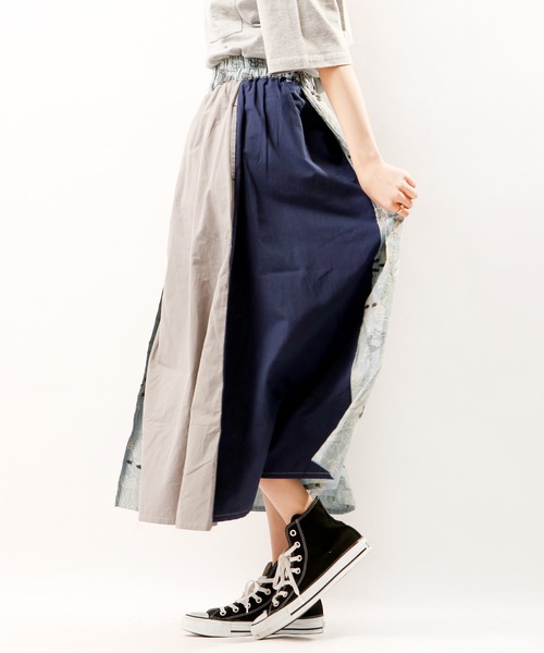 FUNALIVE（ファンアライブ）の「【Emago.】刺繍切替ラップスカート（スカート・レディース・アイボリー/ブルー・FREE）」の8枚目の写真