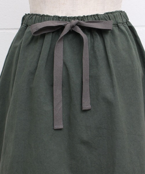 Malle（マル）の「malle ポプリンワッシャー　裾フリルスカート（スカート・レディース・グリーン/キナリ/ブラック・FREE）」の18枚目の写真