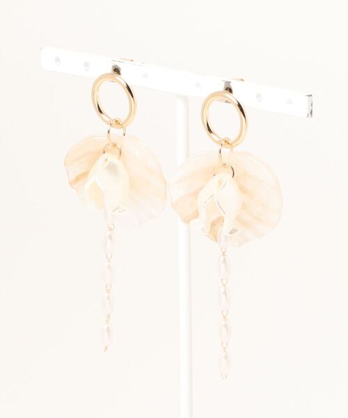 Ein(アイン)の「【Ein】ゆらゆらリーフピアス(ピアス(両耳用)・レディース・ホワイト/パープル/ピンク/グリーン/クリア・FREE)」の2枚目の写真