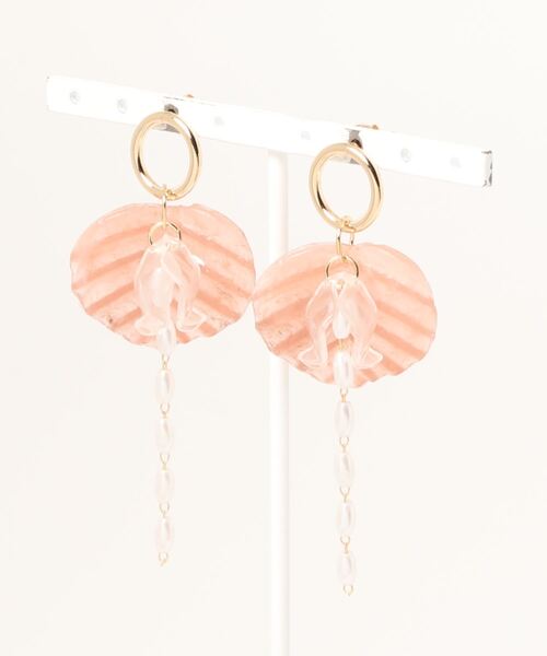 Ein(アイン)の「【Ein】ゆらゆらリーフピアス(ピアス(両耳用)・レディース・ホワイト/パープル/ピンク/グリーン/クリア・FREE)」の4枚目の写真