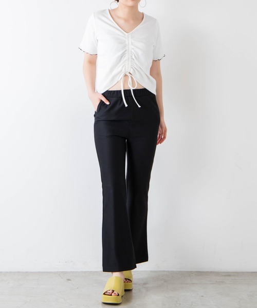 WEGO(ウィゴー)の「WEGO/バックレースアップフレアパンツ(スラックス・レディース・グリーン/ブラック・FREE)」の7枚目の写真