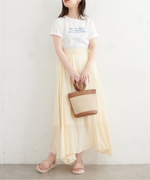 natural couture(ナチュラルクチュール)の「リネンライク涼しげスカート(スカート・レディース・ブラック/パープル/カーキ/オレンジ/ライトベージュ・FREE)」の18枚目の写真