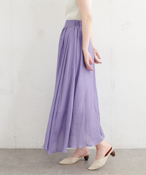 natural couture(ナチュラルクチュール)の「リネンライク涼しげスカート(スカート・レディース・ブラック/パープル/カーキ/オレンジ/ライトベージュ・FREE)」の13枚目の写真