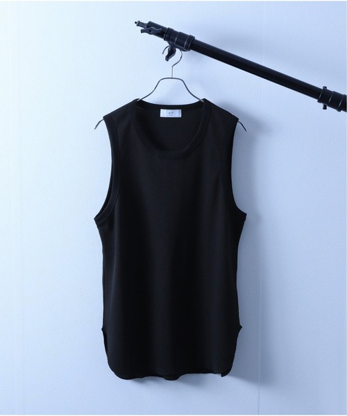 417 EDIFICE（フォーワンセブンエディフィス）の「T/C ワッフル ラウンド タンクトップ（タンクトップ・メンズ・ベージュ/ブラック/ホワイト/チャコールグレー・MEDIUM/X-LARGE/LARGE/SMALL）」の3枚目の写真