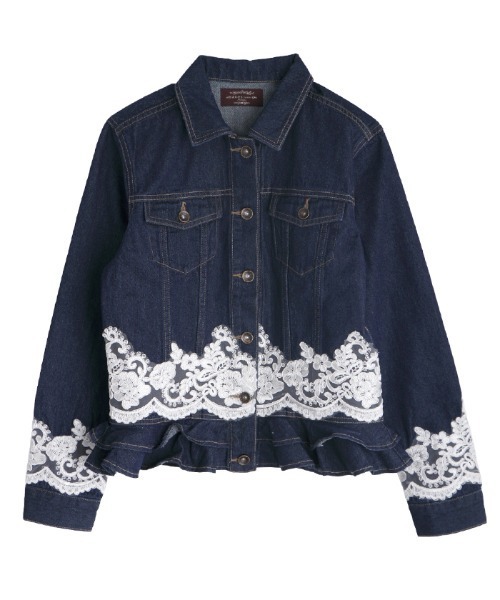 axes femme(アクシーズファム)の「スカラレースGジャン(デニムジャケット・レディース・ワンウォッシュ/ブラック・MEDIUM)」の2枚目の写真