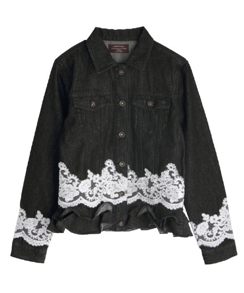 axes femme(アクシーズファム)の「スカラレースGジャン(デニムジャケット・レディース・ワンウォッシュ/ブラック・MEDIUM)」の1枚目の写真