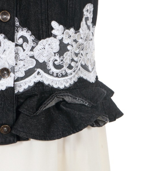 axes femme(アクシーズファム)の「スカラレースGジャン(デニムジャケット・レディース・ワンウォッシュ/ブラック・MEDIUM)」の22枚目の写真