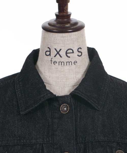 axes femme(アクシーズファム)の「スカラレースGジャン(デニムジャケット・レディース・ワンウォッシュ/ブラック・MEDIUM)」の17枚目の写真